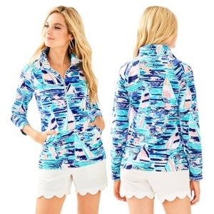 Lilly Pulitzer UPF 50+ Skipper Popover, Pier Pressure, Women’s Small